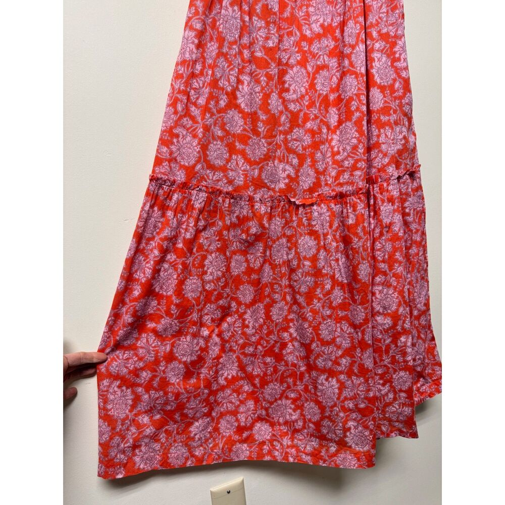 FREE PEOPLE Bonita Floral Print Flutter Sleeve Midi Dress, Modal Slip, Sz M - Picture 7 of 15
